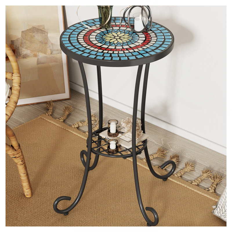 Patio Side Table With Shelf