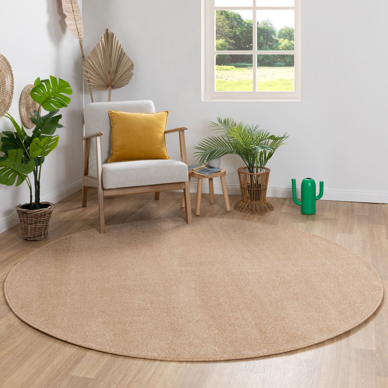 Round Ezariyah Machine Tufted Area Rug, Round 200cm, Beige