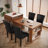 Wexford Collection Set of 2 Mid-Century Modern Parsons Dining Chairs, Upholstered Faux Leather Dining Chairs with Solid Wood Legs, High Back Side Chairs for Dining Room, Kitchen or Breakfast Nook, Black-1185341572