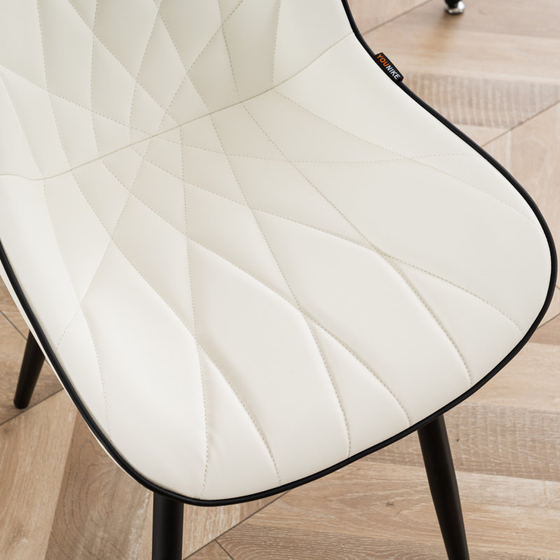 Chaise d'appoint rembourrée en similicuir Chardee, Blanc