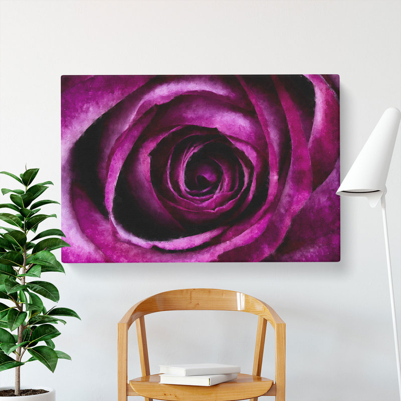 Purple Rose Flower Vol.2 - Wrapped Canvas Painting, 40cm H x 60cm W x 3cm D