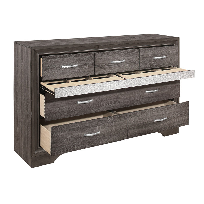 Mobilier de chambre unique en bois avec paillettes et tiroirs cachés