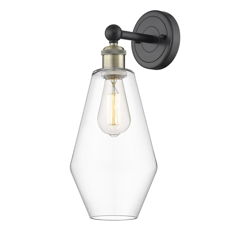 Amylea Armed Sconce, Clear, Black Antique Brass