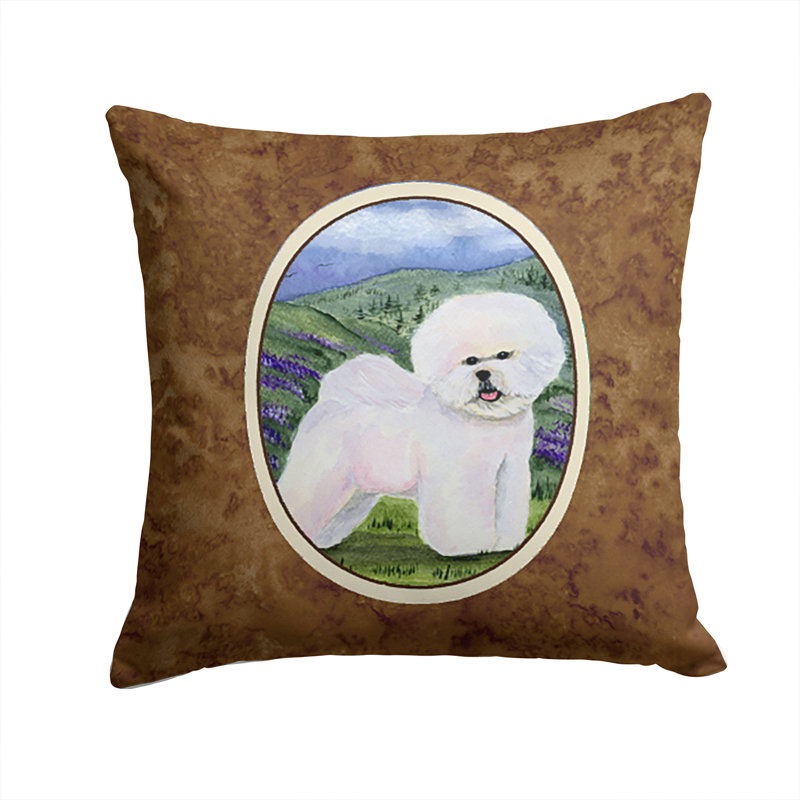Coussin décoratif intérieur/extérieur contemporain bichon bichon frisé