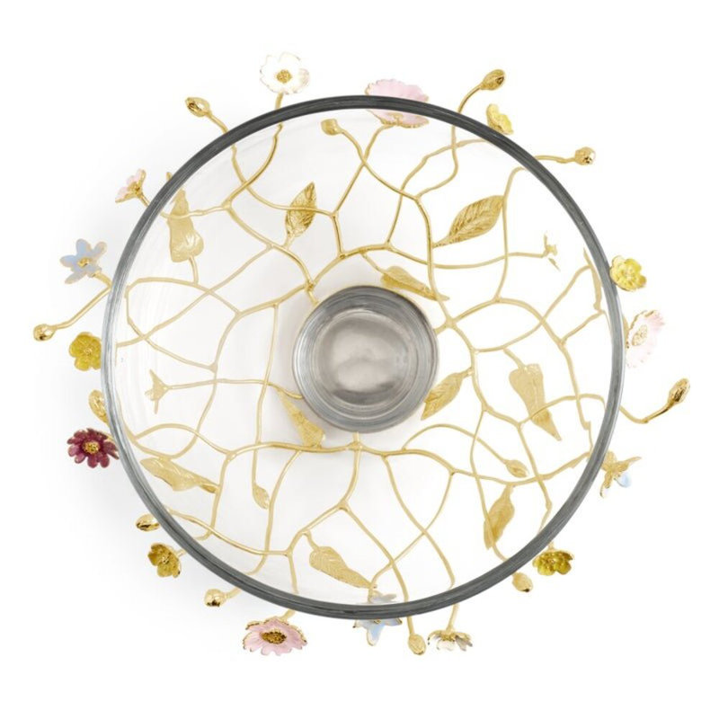 Wildflowers Handmade Decorative Bowl, 5.5" H x 12.75" W x 12.75" D