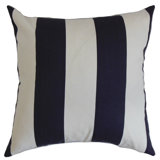 Striped Cotton Reversible Throw Pillow