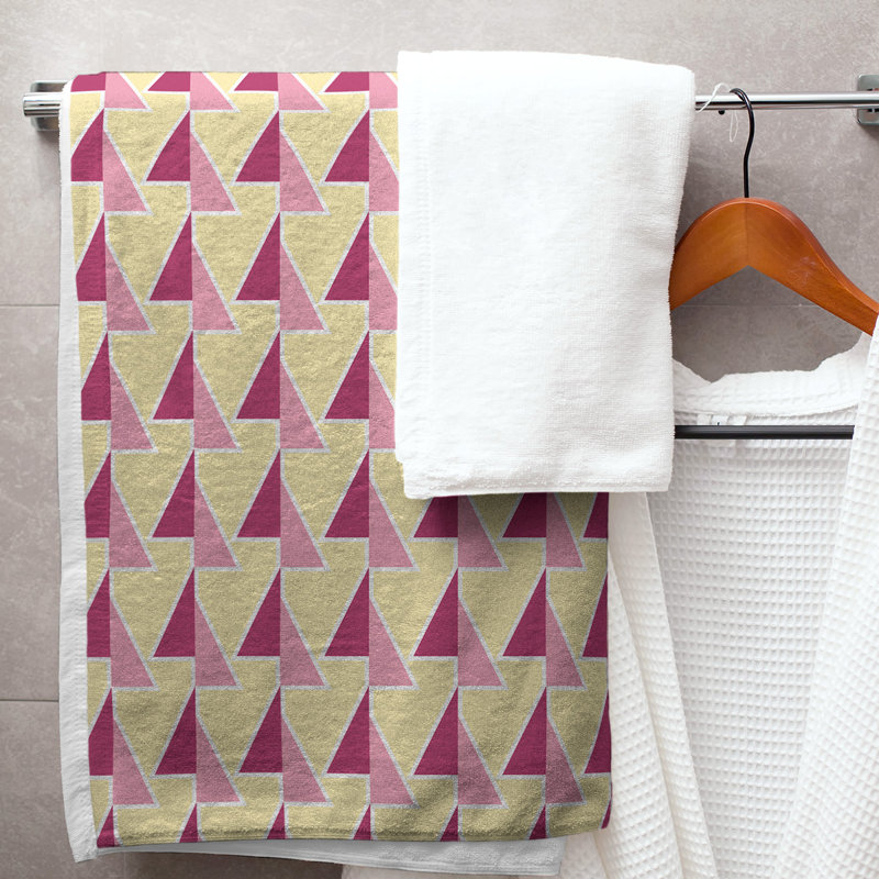 Serviette de bain Jordao, Rose, rouge et jaune