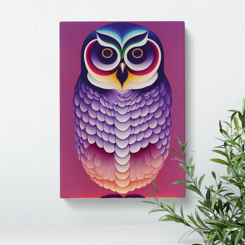 Adventurous Owl Abstract - Wrapped Canvas, 50cm H x 35cm W x 3cm D