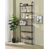 96-inch 6-shelf Wall Bookshelf Walnut