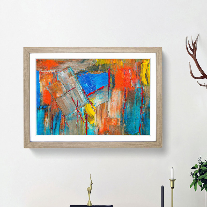 Abstract Vol.399 by S.Johnson - Framed Print, 36cm H x 48cm W x 2cm D, Oak Framed
