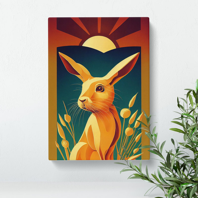 Hare Art Deco No.2 - Wrapped Canvas