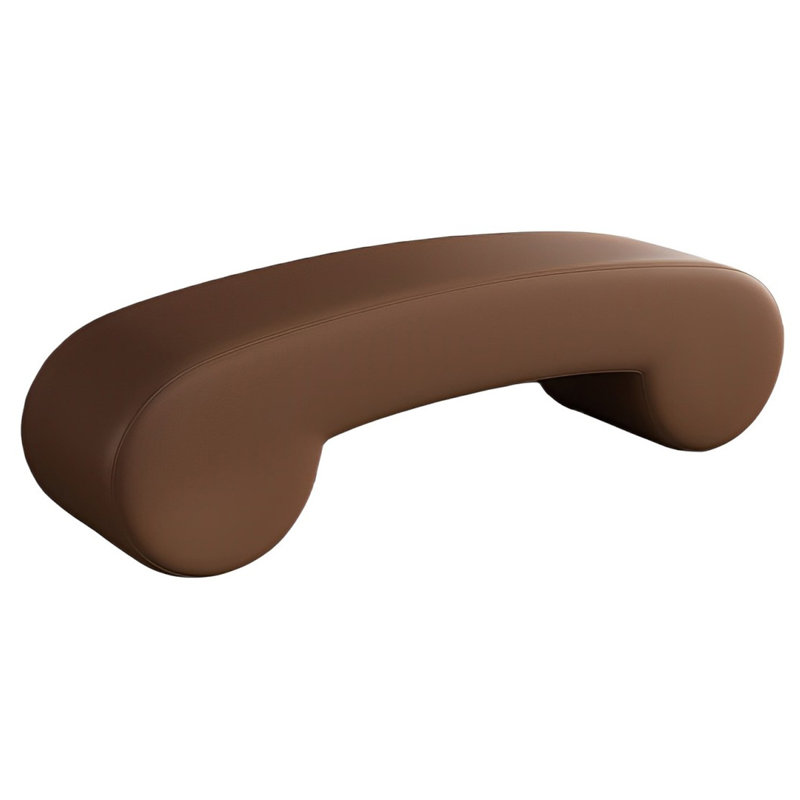 Banc rembourré en cuir Tierone Match, Brun
