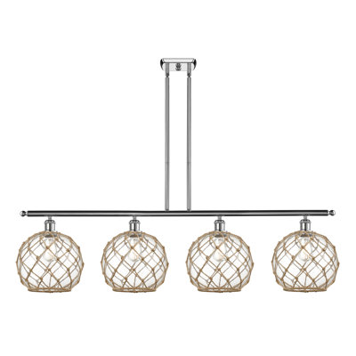 Luminaire suspendu linéaire à 4 lumières pour îlot de cuisine Hilderbrand