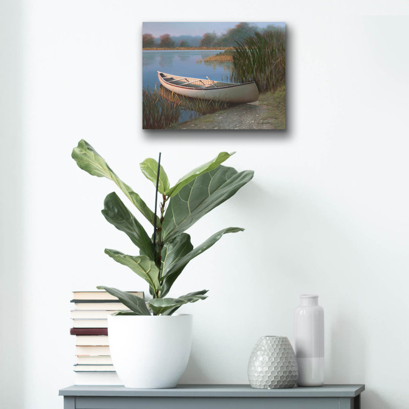 «Boat 2» par Zhen-Huan Lu, art mural en verre acrylique, H 12 po x l 16 po x P 0,13 po