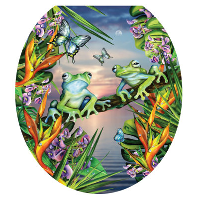 Décalcomanie de siège de toilette Thogs de Moonlight Frogs - couvercles de toilette en vinyle
