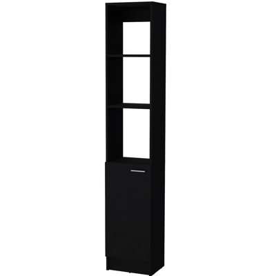 Bathroom Linen Cabinet In Pure White - 1 Door, 5 Shelves 1-door For Decoration