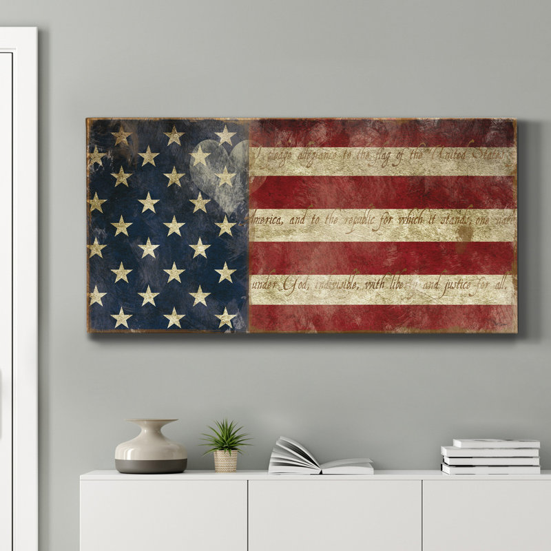«I Pladge Allegiance», reproduction sur toile tendue, H 40 po x l 20 po x P 1,5 po