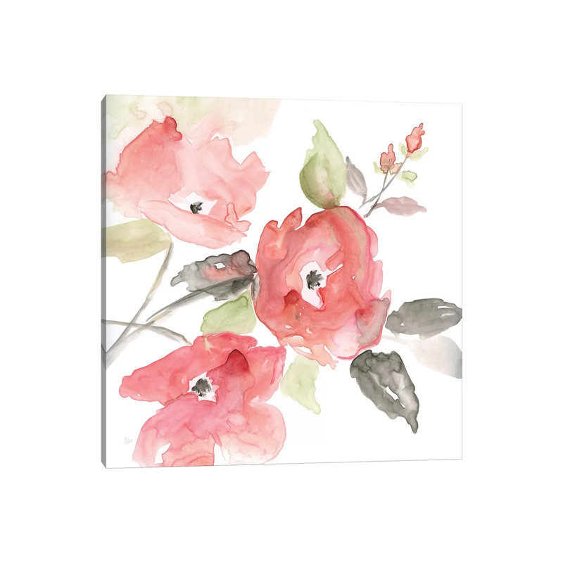 Coral Blush I - Painting on Canvas, 66.04 cm H x 66.04 cm W x 1.91 cm D, Wrapped Canvas