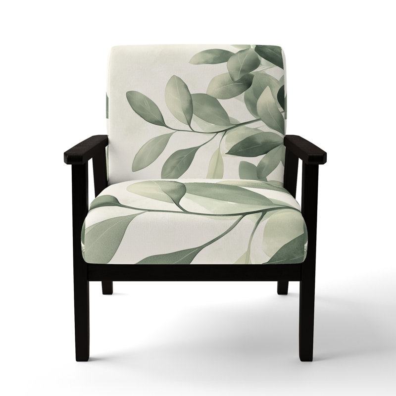 Fauteuil d'appoint Leaves, Black Square Arms