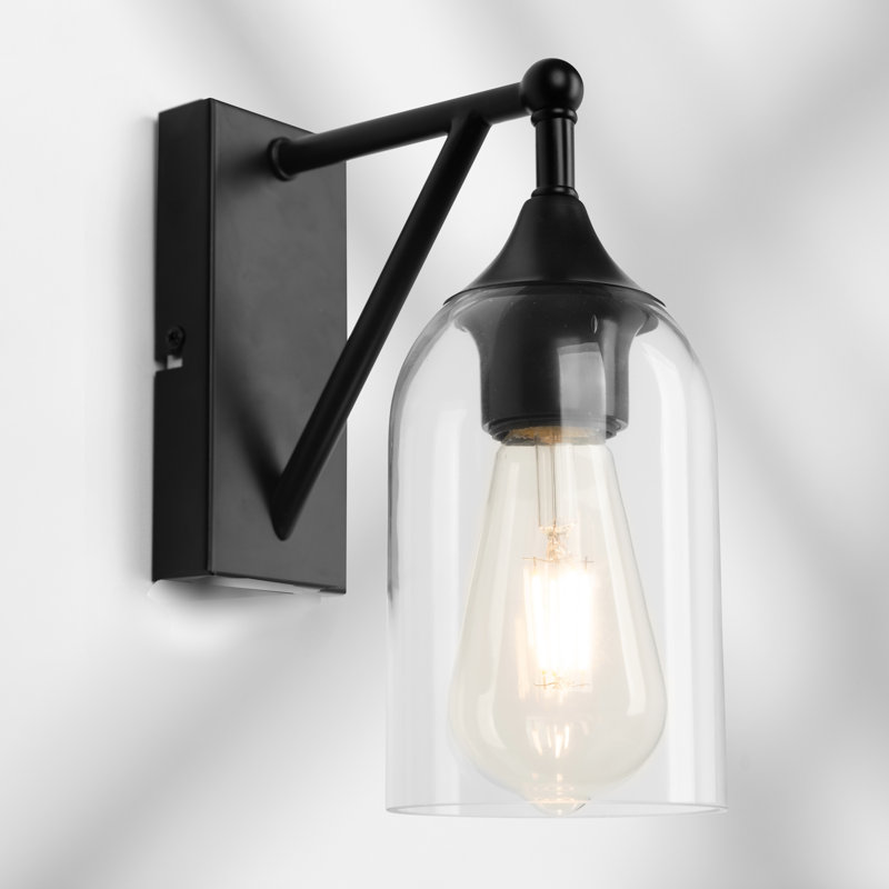 Aleyda Black Industrial Style Metal 1-light Wall Sconce