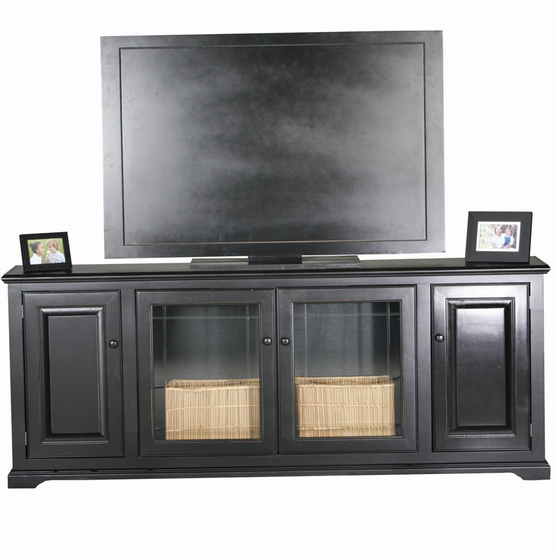 Wentzel Unfinished Entertainment Center for TVs up to 78" with Fireplace Included, Glass, Summer Sage