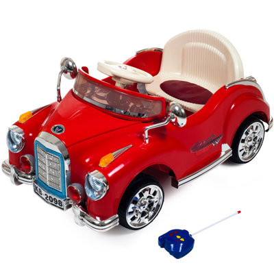 Kids Ride on Car with Remote - Classic Toddler Car for Kids Ages 3-6 - 6V Battery-Powered Ride on with Lights and AUX Port by Lil' Rider (Red)