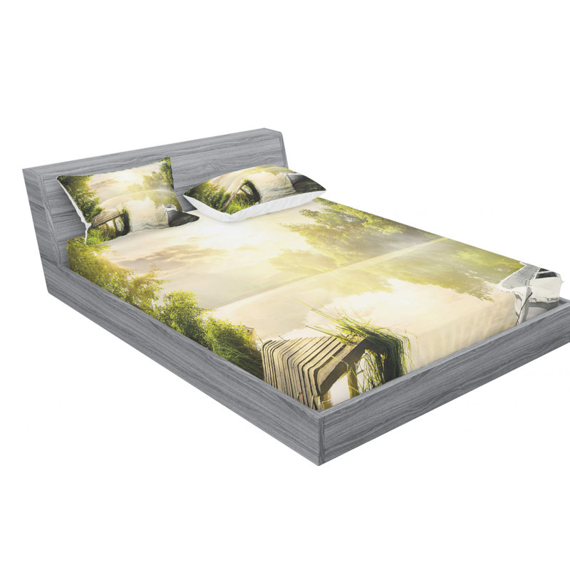 Ensemble de draps Boat by The Foggy Lake, Ensemble de drap pour grand lit avec drap-housse