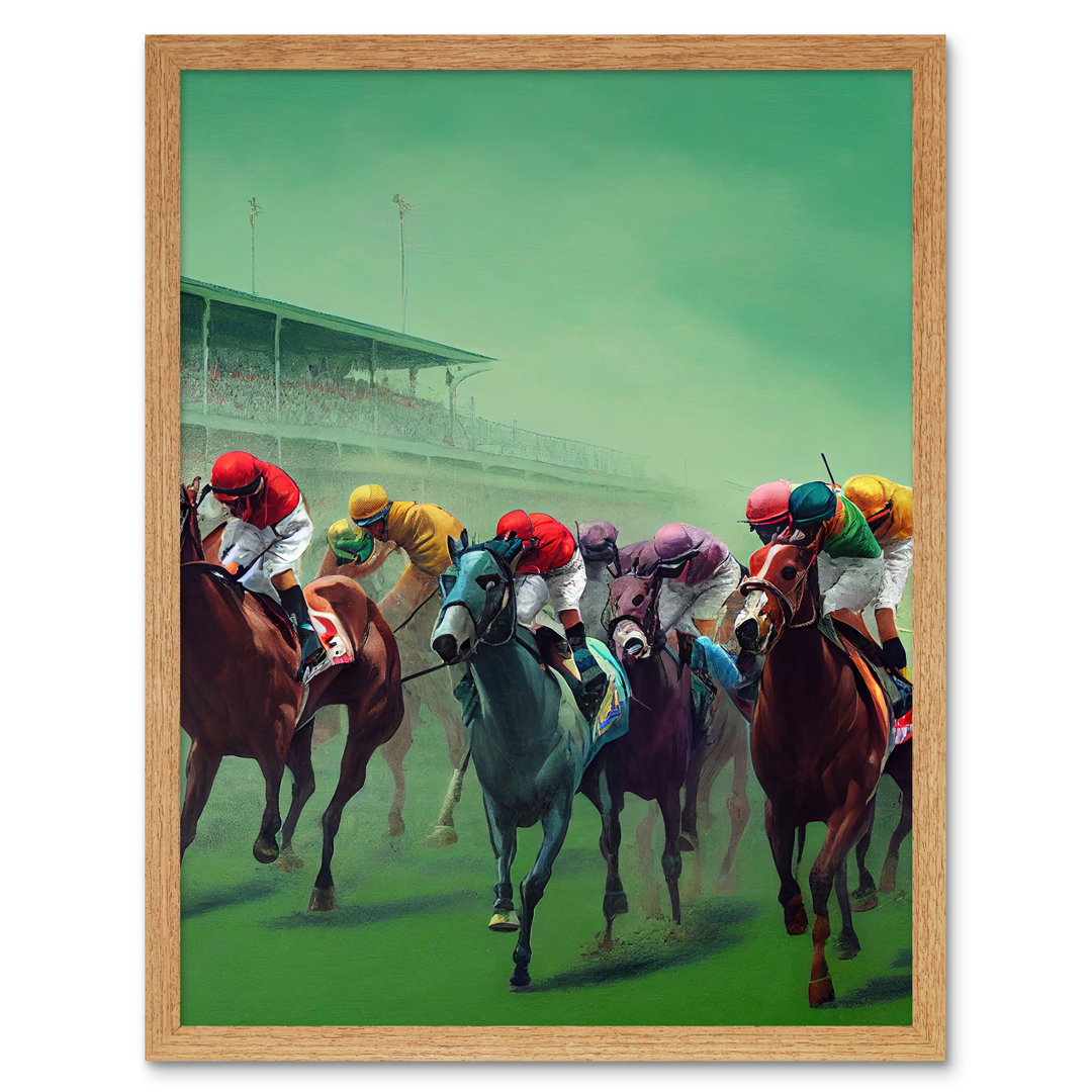Kentucky Derby Horse Racing Jockeys Modern - Print