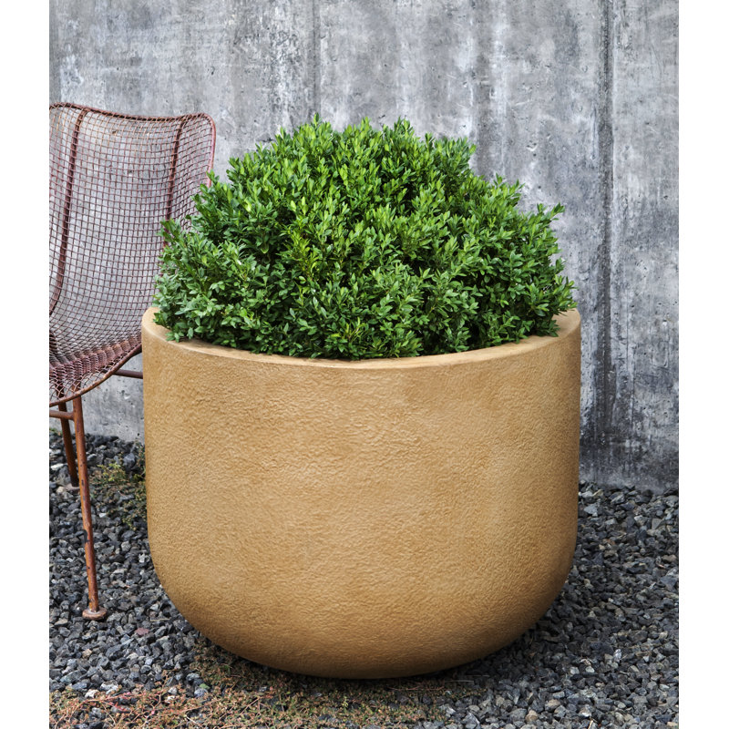 Pot de fleurs en pierre Karmveer, Plomb antique, H 30 po x l 38 po x P 38 po