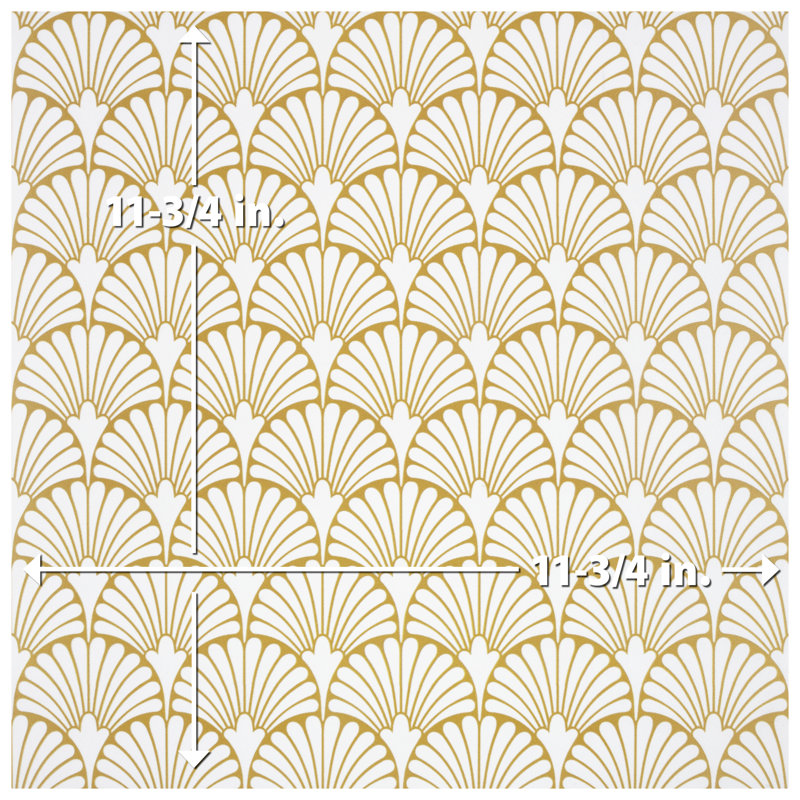 Art Deco Manhattan 12" x 12" Porcelain Patterned Wall & Floor Tile, White
