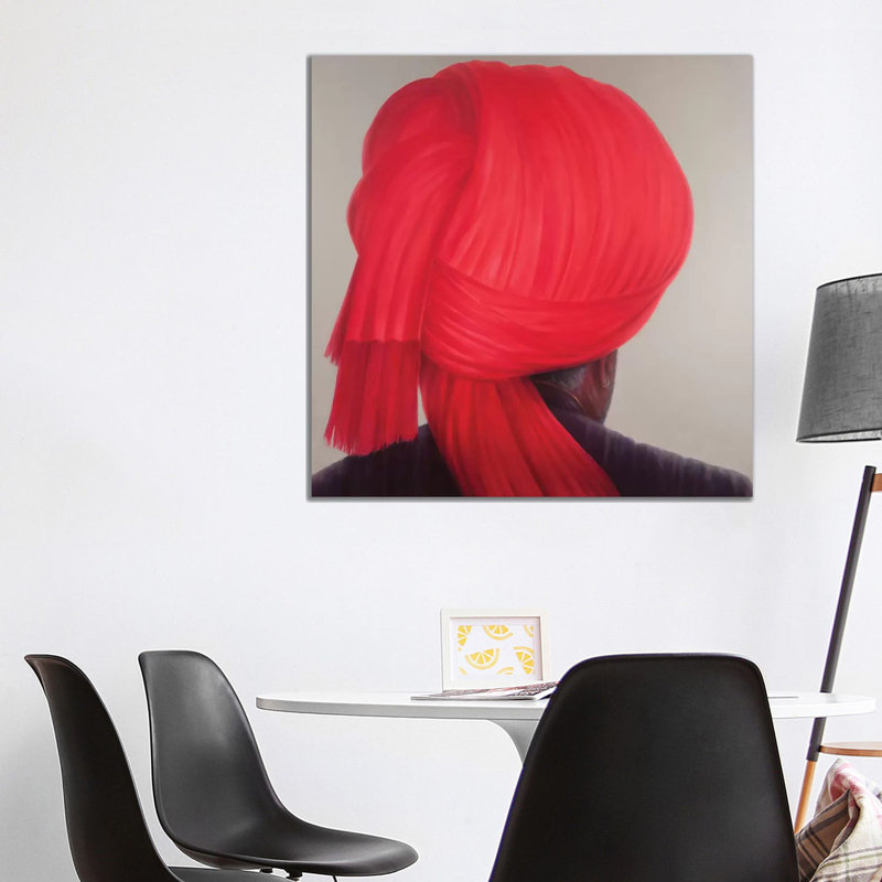 Red Turban by Lincoln Seligman - Wrapped Canvas Print, 93.98 cm H x 93.98 cm W x 1.91 cm D