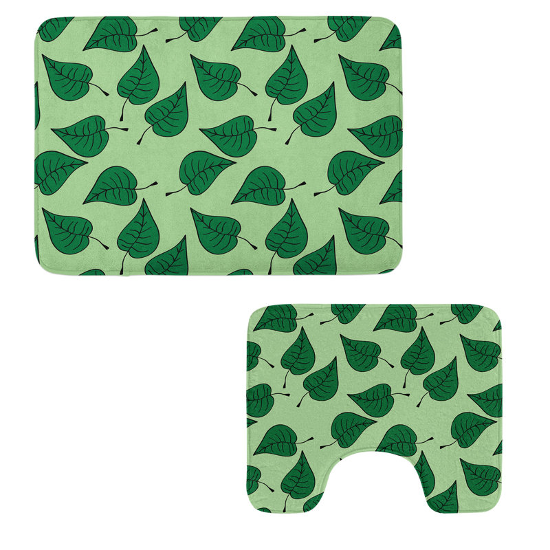  Ensemble de tapis de salle de bain 2 pièces Leaves
