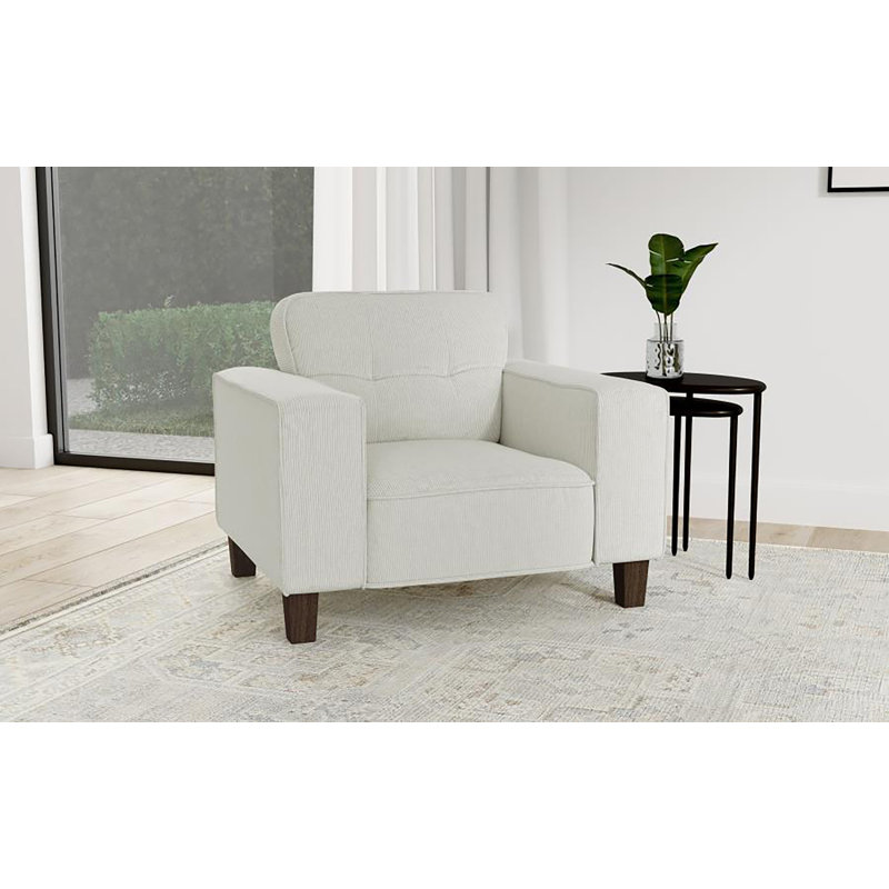 Chaise capitonnée Worthen, Beige