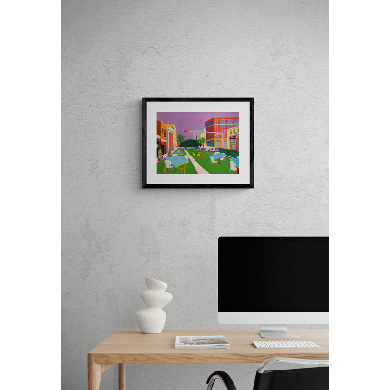 Downtown Clearwater Print by Sue Graef, 25" H x 33" W, Black Framed Canvas