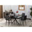 Table de salle à manger 38,6 po, style Mid-Century, noire avec pieds en fer, peu encombrante, facile à nettoyer et à entretenir, repasser, assembler et-469133389