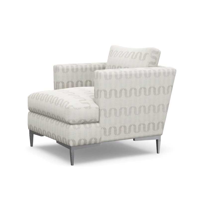 Aiden Accent Chair, Polished Stainless, Chatham Smoke