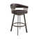 Robinett Swivel Counter or Bar Height Bar Stool with Arms and Footrest in Faux Leather and Metal