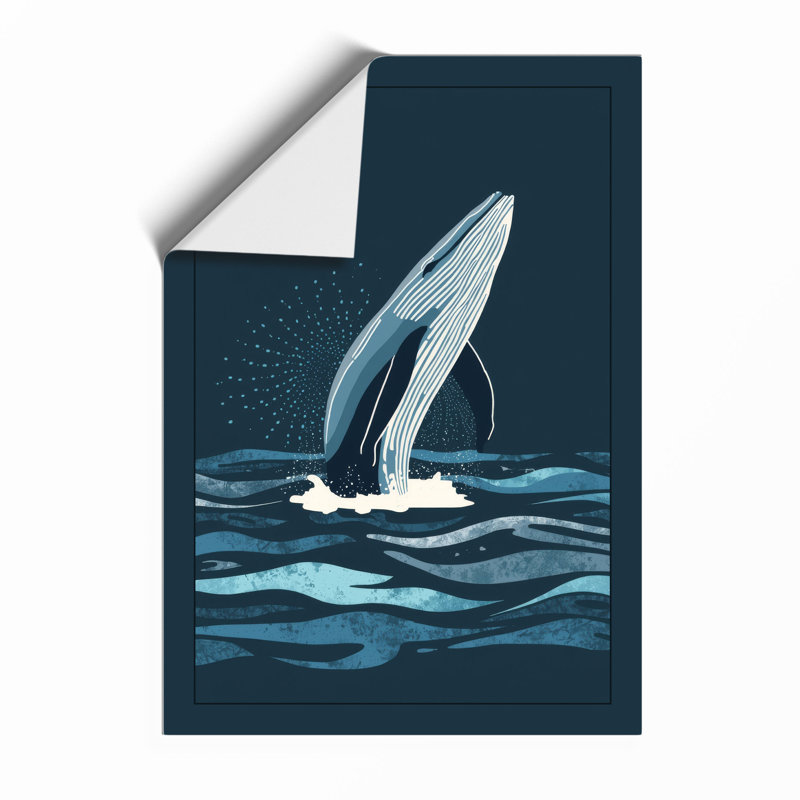 Whale Breaches Coastal - Framed Print, Unframed, A3 - 42.0 x 29.7 cm