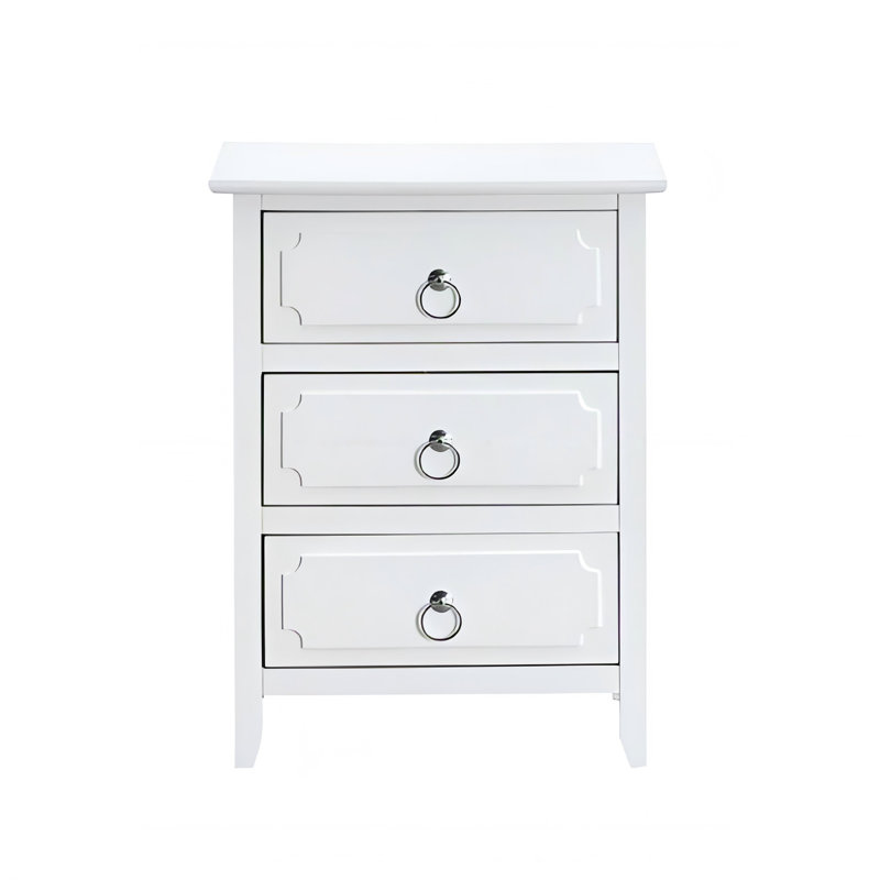 Daniel 3 Drawer Nightstand White
