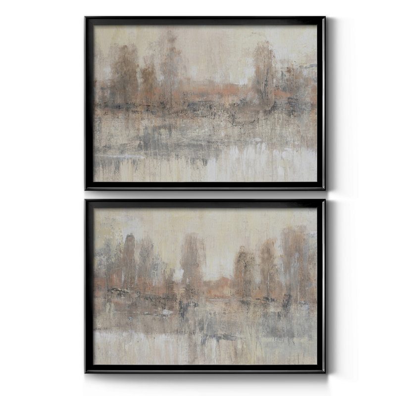 Land Parcel I - ensemble de 2 peintures encadrées, Noir, H 36,5 po x l 53 po x P 1 po