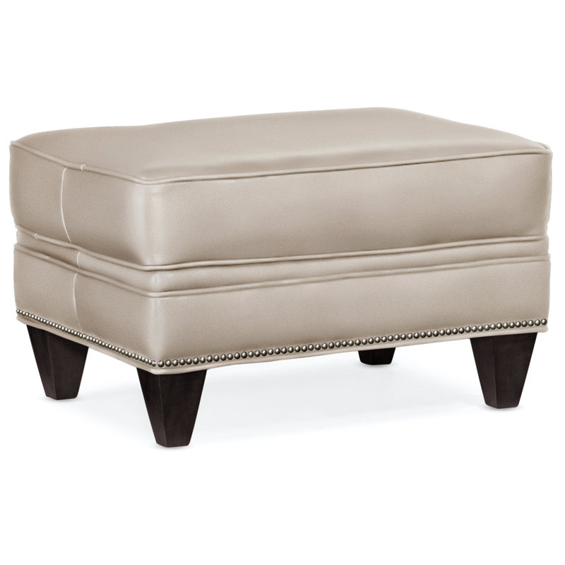 Reddish Ottoman, Gunmetal, Plantation, Anilina Hunter Genuine Leather