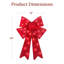Set Of 3 Pre-Lit Christmas Bows, Indoor/Outdoor LED Holiday Decor W/ 8 Light Functions - Red