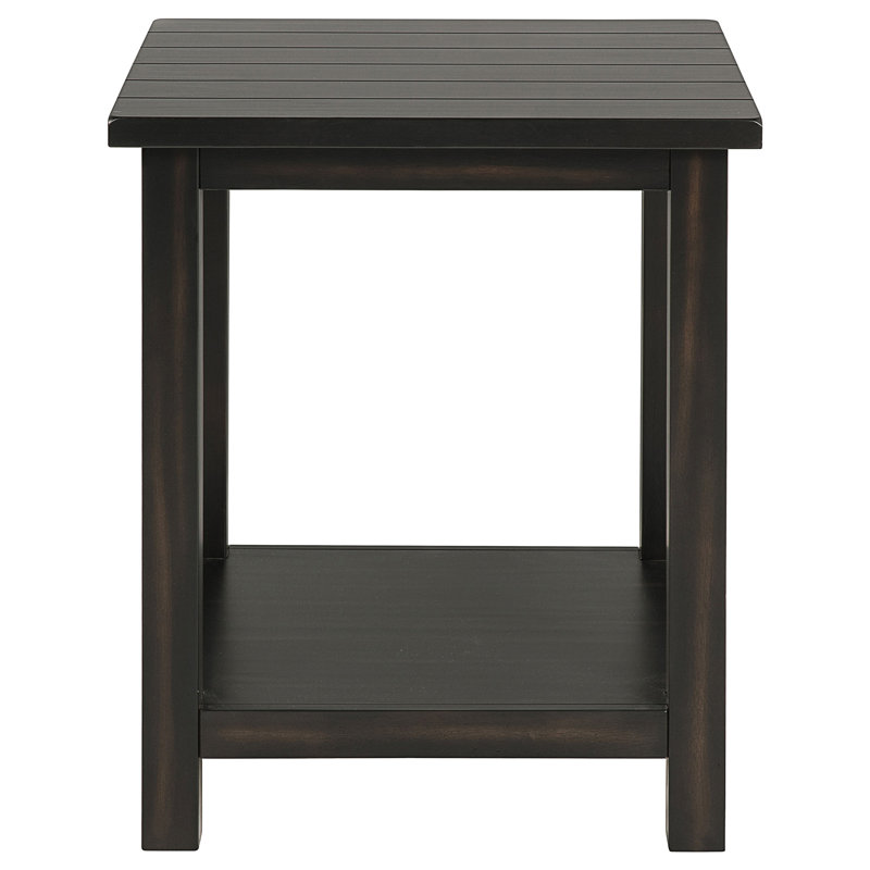 Table de bout Castleton en bois de Java vieilli avec tablette (table incluse seulement)