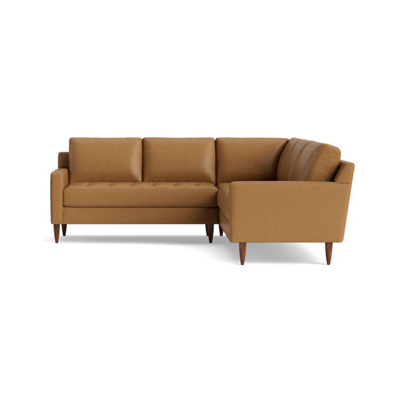 MCM Leather Sectional, Right Hand Facing, Bison Butterscotch Top Grain Leather