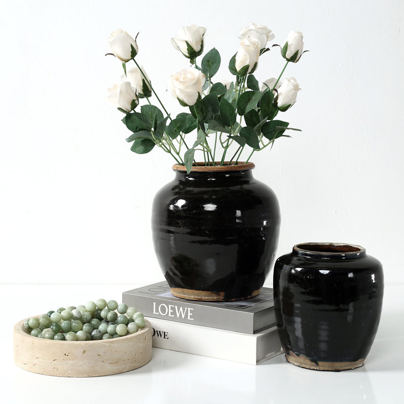 Kempinski Ceramic Planter, 5" H x 6" W x 6" D