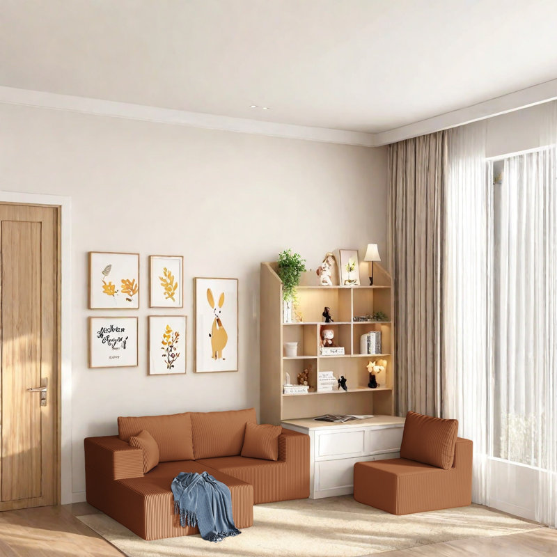 Canapé modulaire en mousse combinée, éponge haute densité, canapé en velours côtelé anti-effondrement, canapé-lit simple, double ou canapé librement configurable