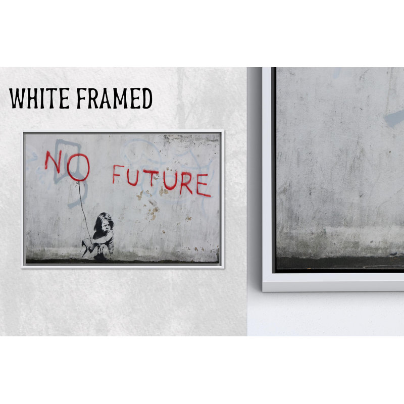 Impression sur toile Banksy, «No future», avec toile de fond, 1P, toile blanche encadrée, 23,7 po H x 31,6 po l