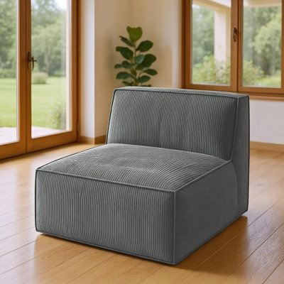 30" Sofa Corduroy Cloud Couch Chair With Deep Seats And High-Back, For Living Room, No Assembly Required
