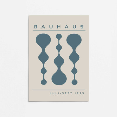 Strom Blue Retro Bauhaus Poster I Print in a Frame