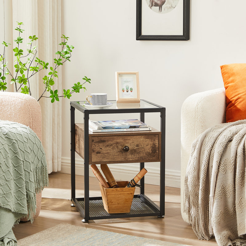 NS 1 Drawer Bedside Table, Brown